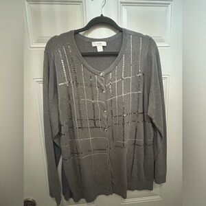 CJ Banks Grey Sweater.   Size 1X.